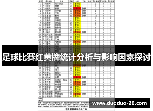 足球比赛红黄牌统计分析与影响因素探讨 足球比赛红黄牌统计分析与影响因素探讨